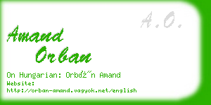 amand orban business card